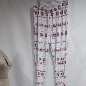 HOLLISTER SLEEP PANTS LOUNGEWEAR PAJAMA PANTS SOFT SNOWFLAKE BIRD FLORAL SIZE L
